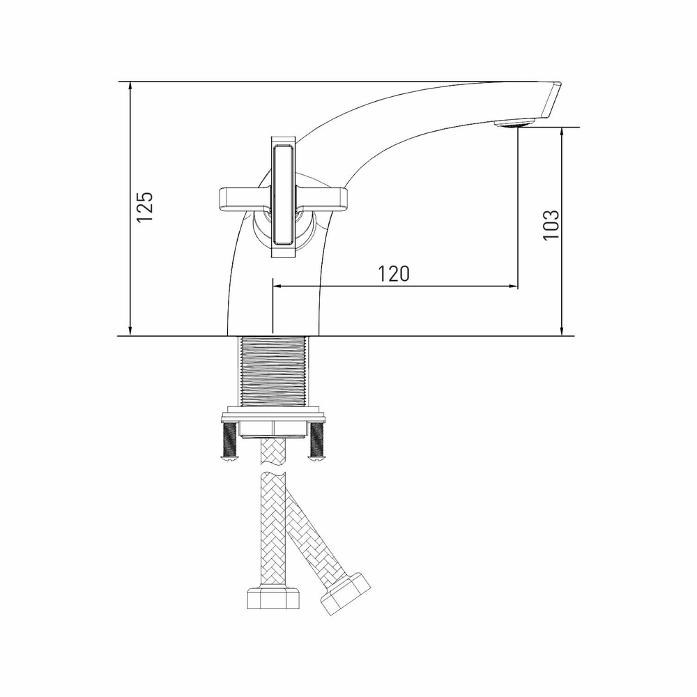 Смеситель для раковины 1/2 кер. MIXLINE ML37-04 "Cross"