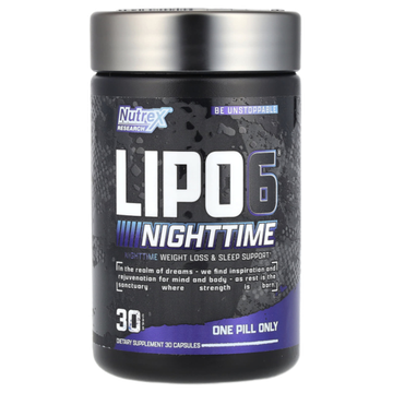 Nutrex Research Lipo-6 Nighttime, 30 капсул — Ночной жиросжигатель