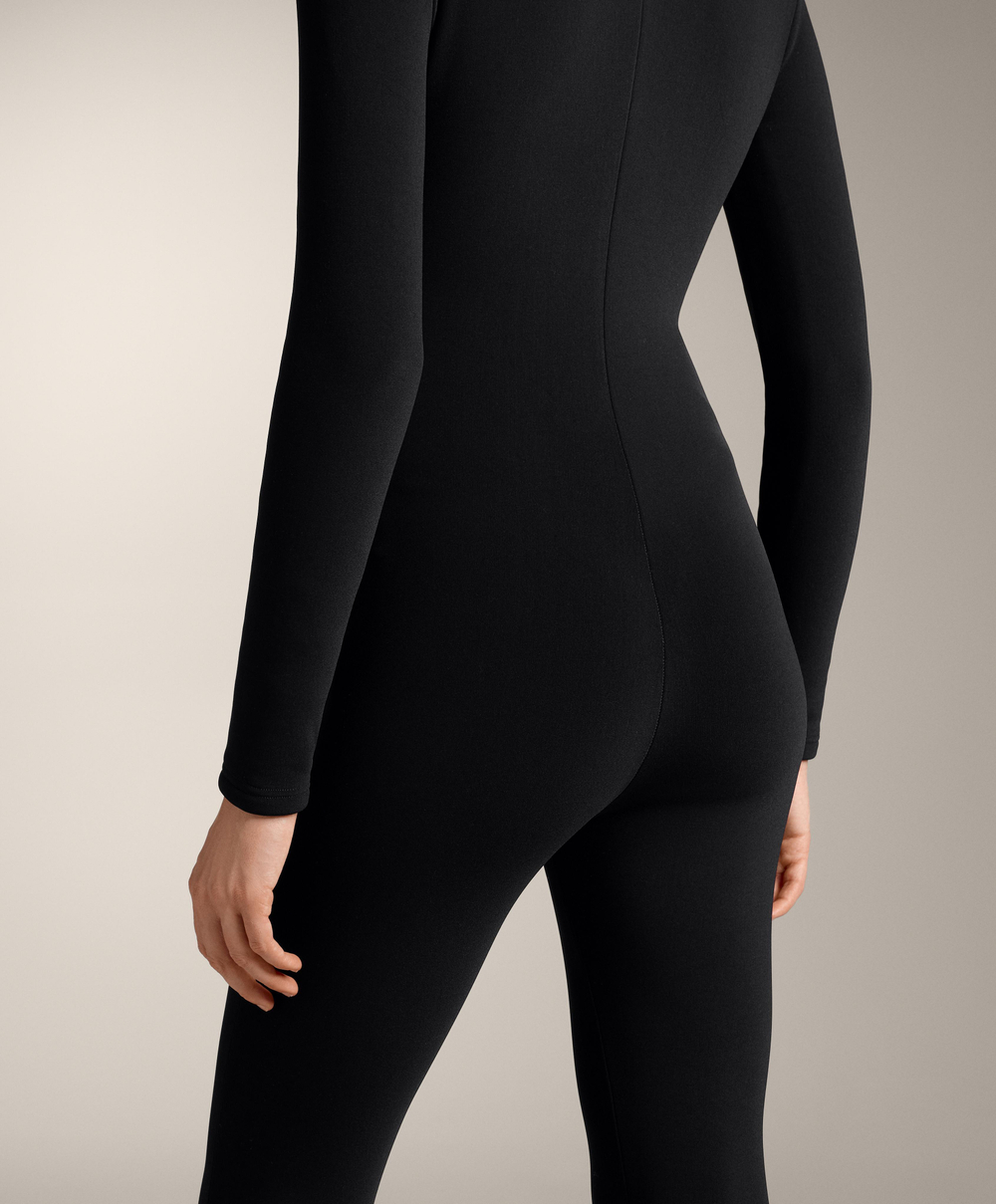 Oysho Теплый длинный комбинезон, черный