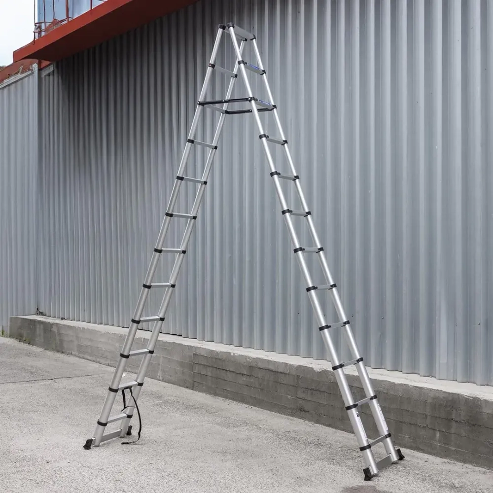 Стремянка телескопическая алюм. бытовая 3.5м (12+12 ступ.) Scheppach Sch-UP350-2