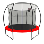 Батут детский с сеткой и баскетбольным кольцом диаметр 14 фт