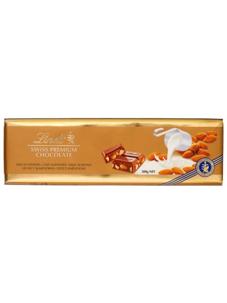 Молочный шоколад Lindt с миндалем 300 г x 2 шт