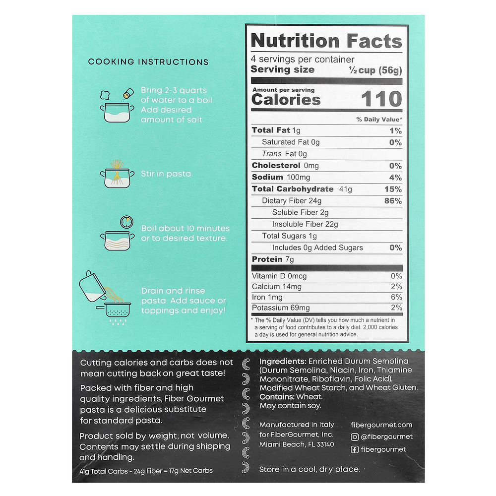 Fiber Gourmet, Light Elbows, 227 г (8 унций)