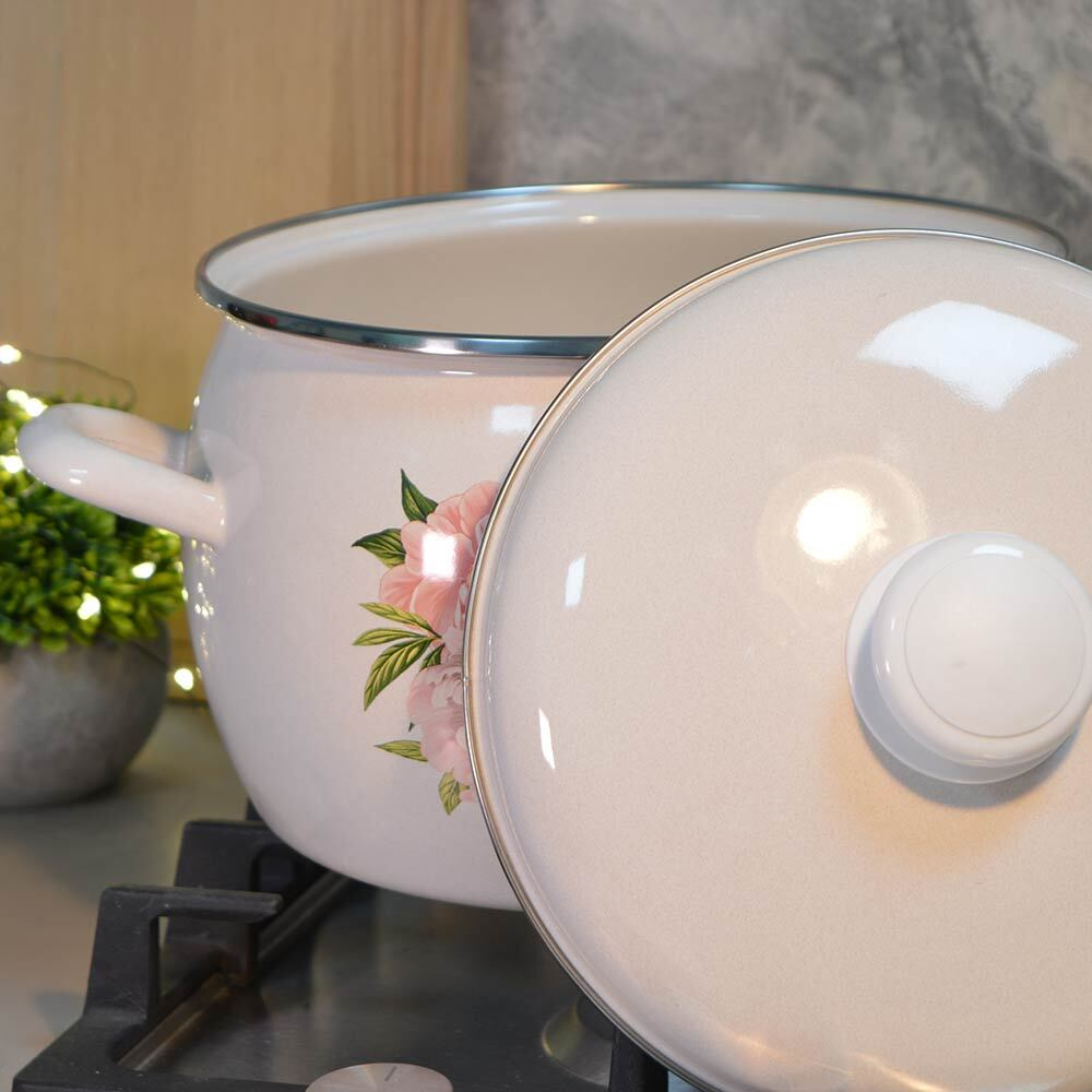 Кастрюля 5л "Букет пионов"