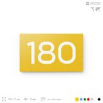 Номер на дверь 180, табличка на дверь для офиса, квартиры, кабинета, аудитории, склада, желтая 120х70 мм, Айдентика Технолоджи