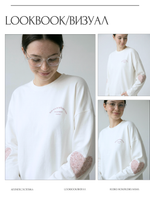 Лонгслив оверсайз женский молочный Розовое Поле