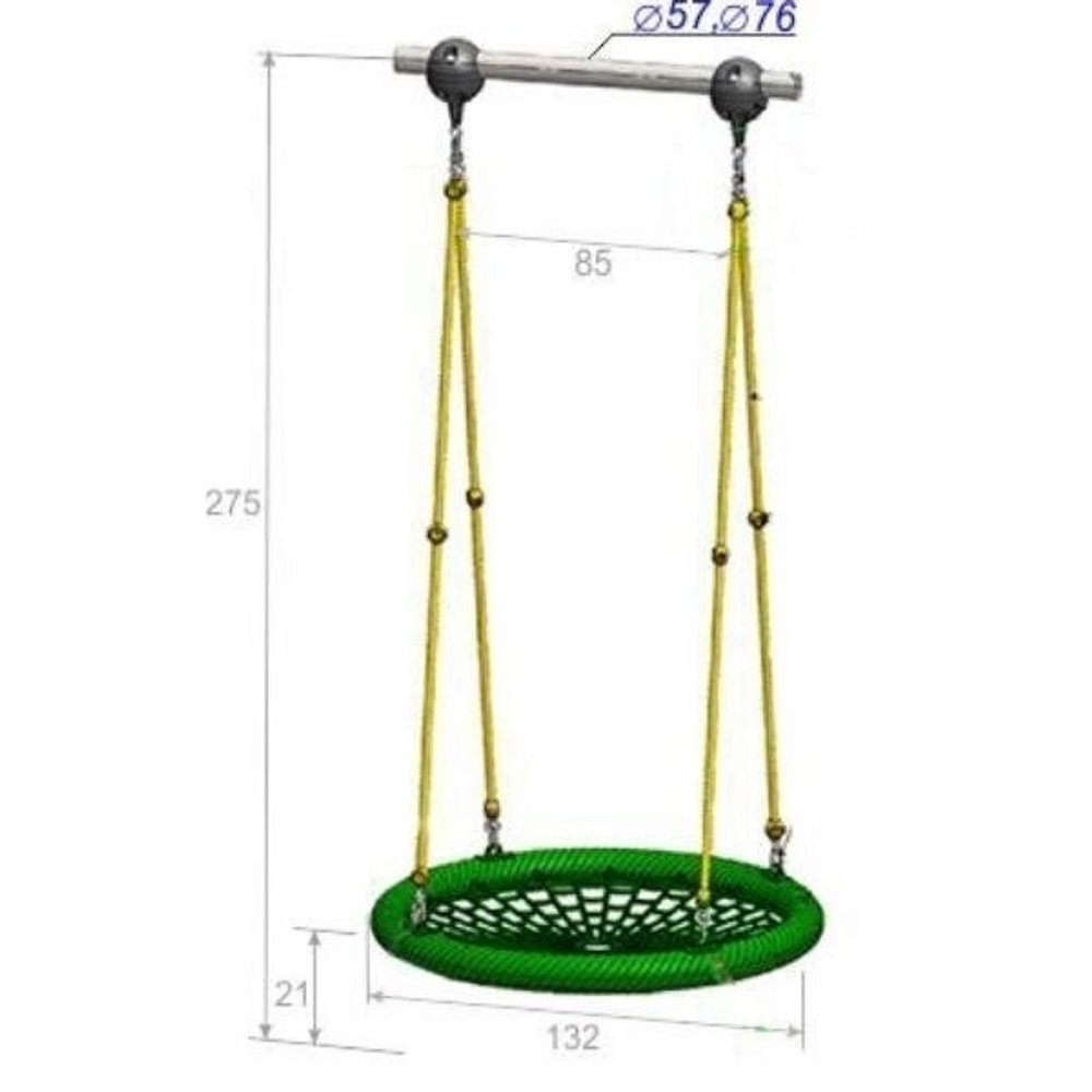 Качели гнезда Ø 132 300 см, диаметр крепления на трубу 76 мм