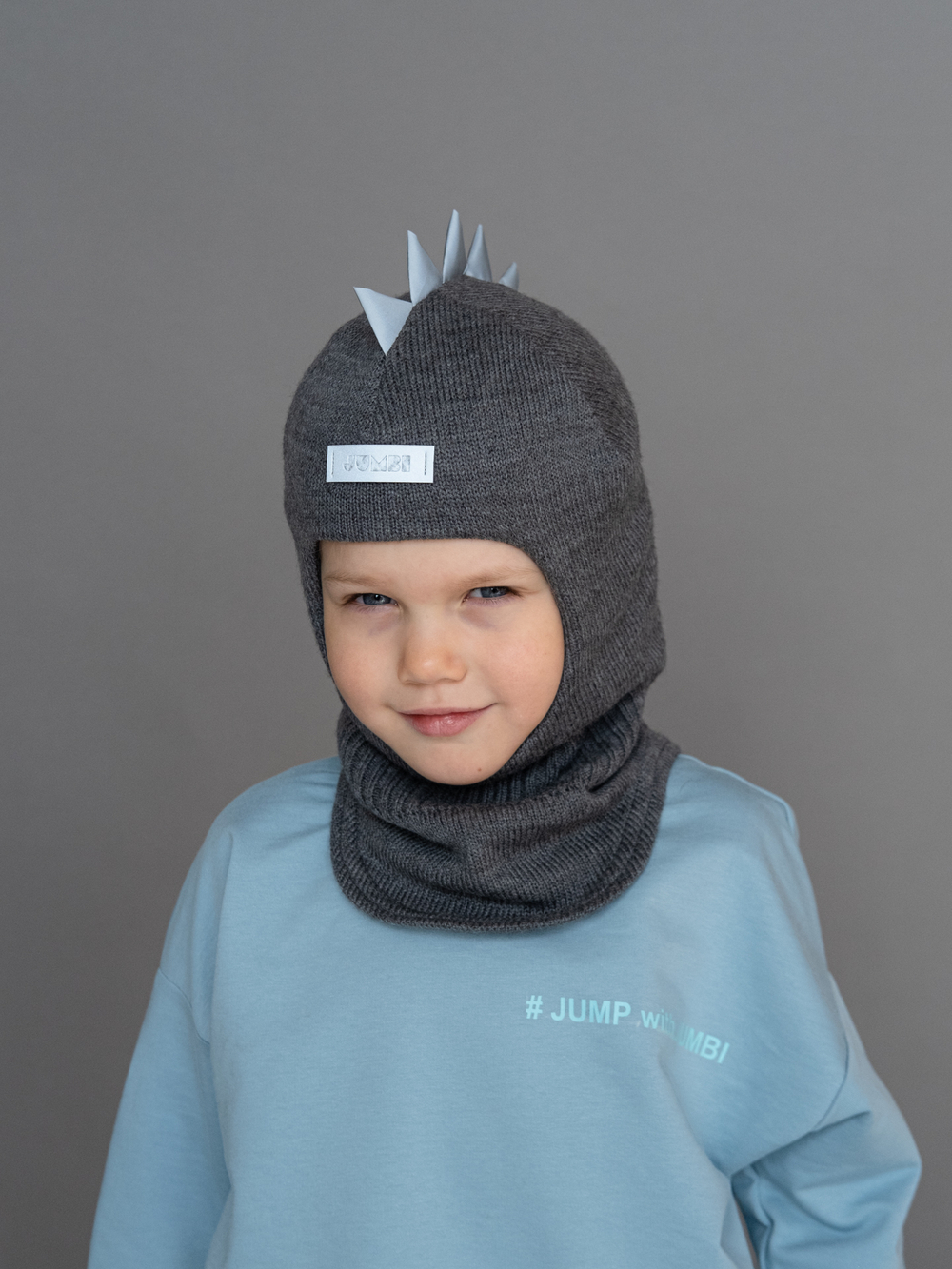 Шлем весенний/осенний вязаный (Грифельный) ОРЕО