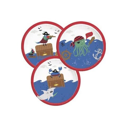 Тарелки Пират в море 23 см, 8 штук