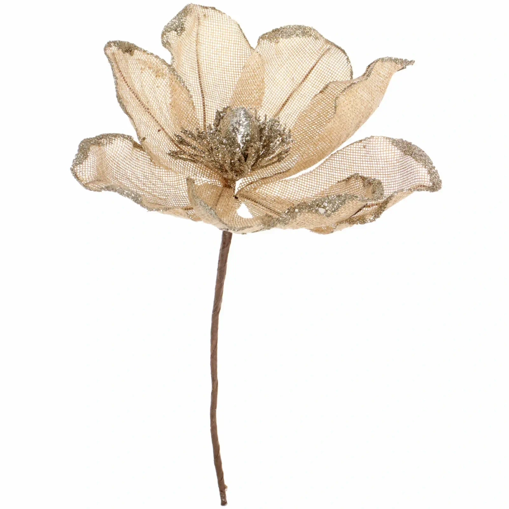 Украшение новогоднее «Пуансеттия - Сказочный вечер» 20 см, Шампань