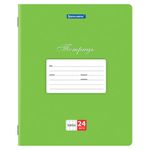 Тетрадь 24 л. КОМПЛЕКТ 10 шт. BRAUBERG "КЛАССИКА", клетка, обложка картон, ЗЕЛЕНАЯ, 106661