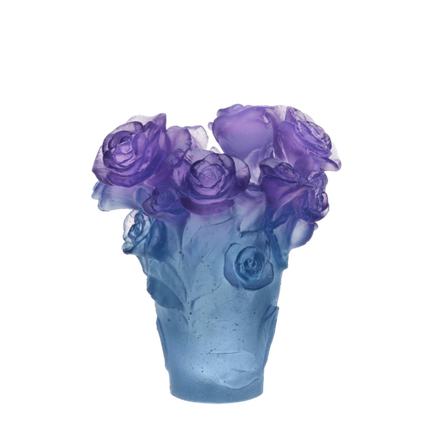 Ваза Daum Rose Passion Blue & Purple, 17 см