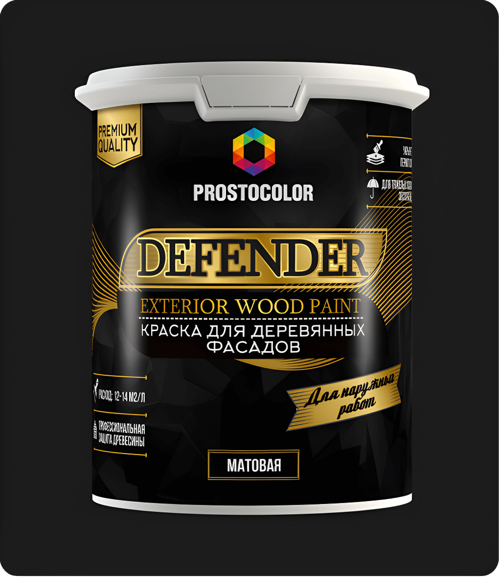 201331 Краска для деревянных фасадов PROSTOCOLOR DEFENDER база А 2л