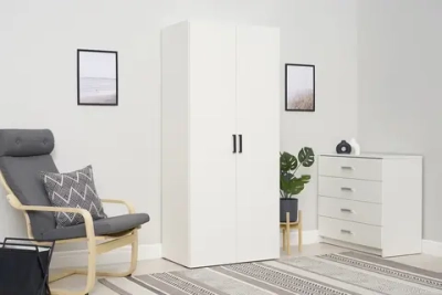 Шкаф 2х-створчатый Аксельмуд белый гладкий