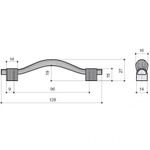 Ручка-скоба 96мм, отделка бронза античная