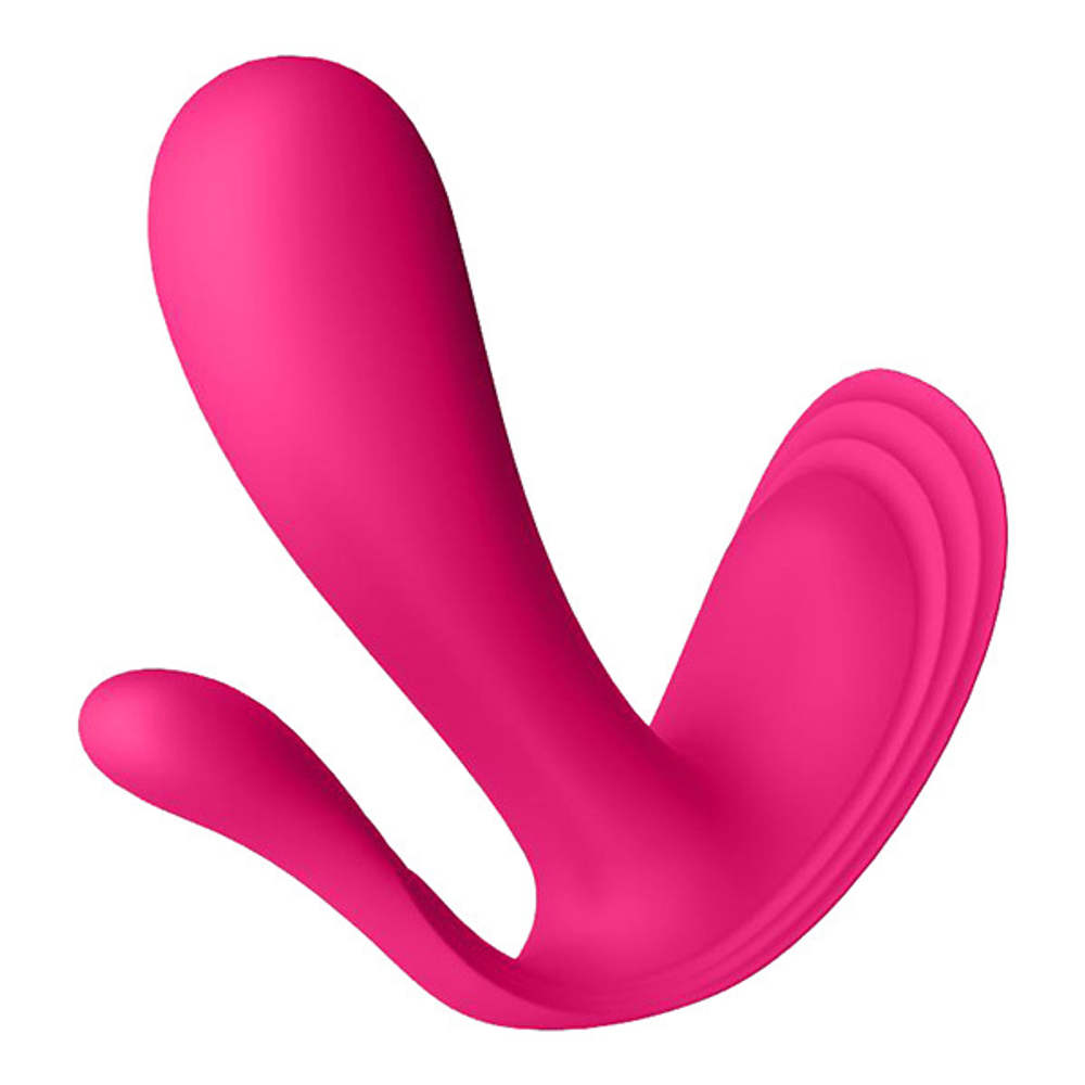 Розовый анально-вагинальный вибромассажер 11см Satisfyer Top Secret+