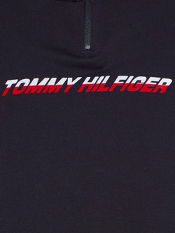 Мужская теннисная кофта Tommy Hilfiger Graphic 1/4 Zip - небесный