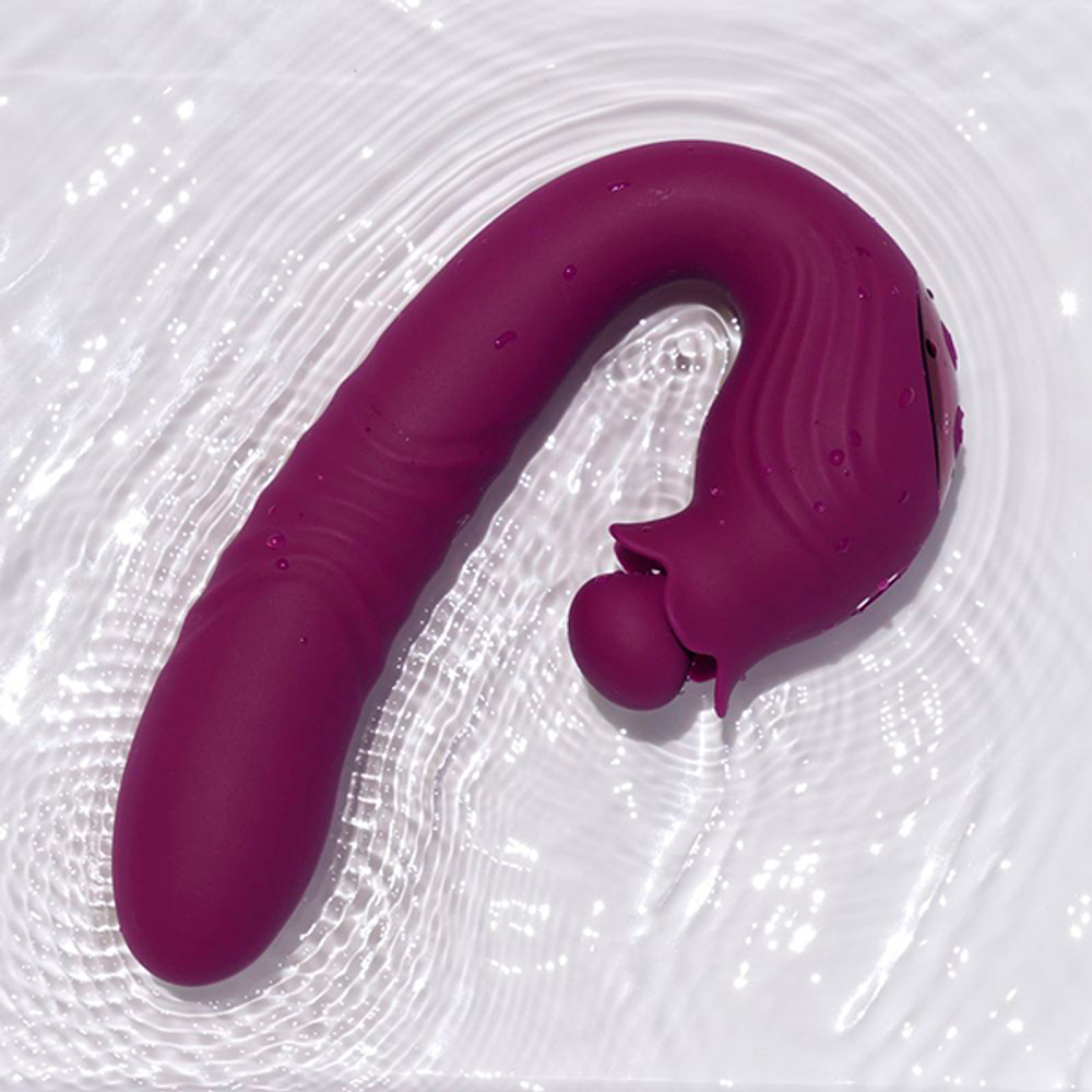 Фиолетовый вибратор для стимуляции точки G Selove Campanula Thrusting & Stroking G-Spot Vibrator Purple