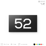 Табличка с номером 52 на дверь квартиры, для офиса, кабинета, аудитории, склада, черная 120х70 мм, Айдентика Технолоджи