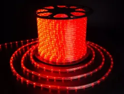 Дюралайт светодиодный 2-х проводной, диаметр 10 мм., 220В, красные LED лампы 30 шт на 1 м., бухта 100 м., статика, Teamprof (TPF-DL-2WH-100-10mm-240-R)