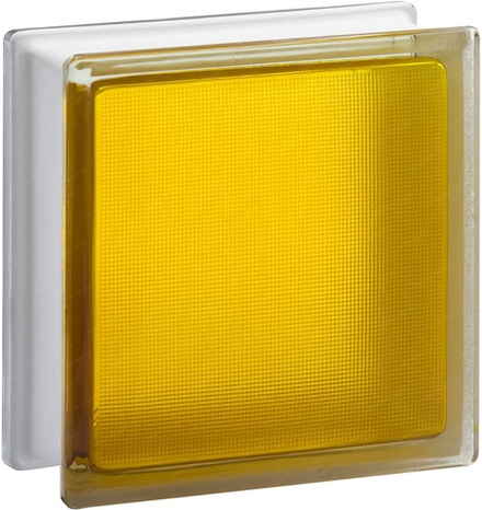 Стеклоблок Vitrablok Самба Медовый 19x19x8 - окрашенный внутри