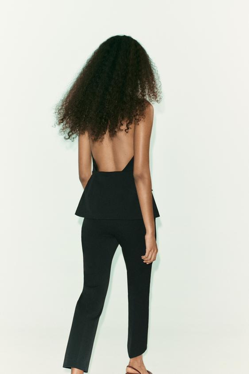 ZARA БРЮКИ MINI FLARE, ЧЕРНЫЙ