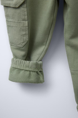 ZARA БРЮКИ-ДЖОГГЕРЫ В СТИЛЕ КАРГО, СВЕТЛО-ЗЕЛЕНЫЙ