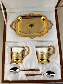 Кофейный набор на 2 персоны "Малахит" № 3