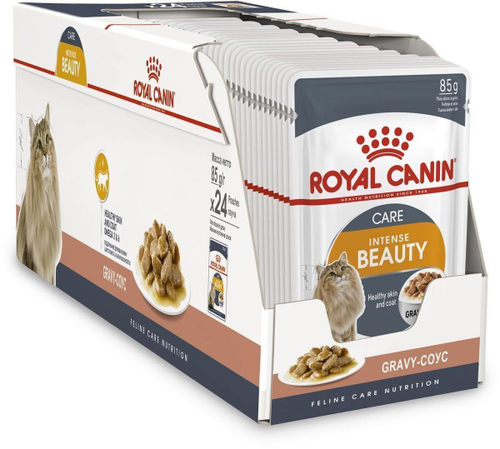 Влажный корм Royal Canin Intense Beauty для взрослых кошек, в соусе, 24 шт x 85 г