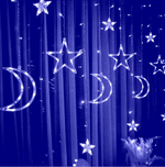 Гирлянда занавес Месяц и звезда 6х6