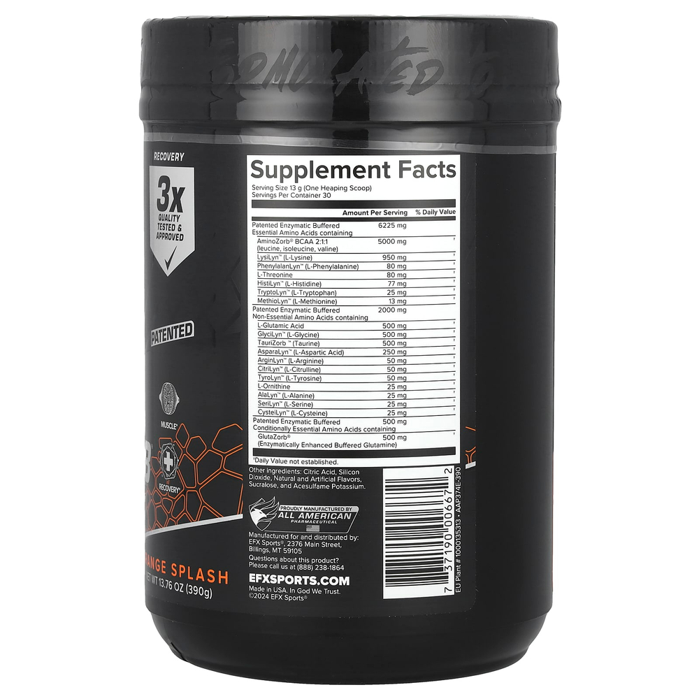 EFX Sports, AminoZorb® Elite 21, апельсиновый всплеск, 390 г (13,76 унции)