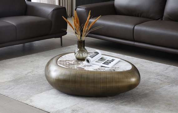 Журнальный столик Pebbles, 116х77 см, стекловолокно, керамика