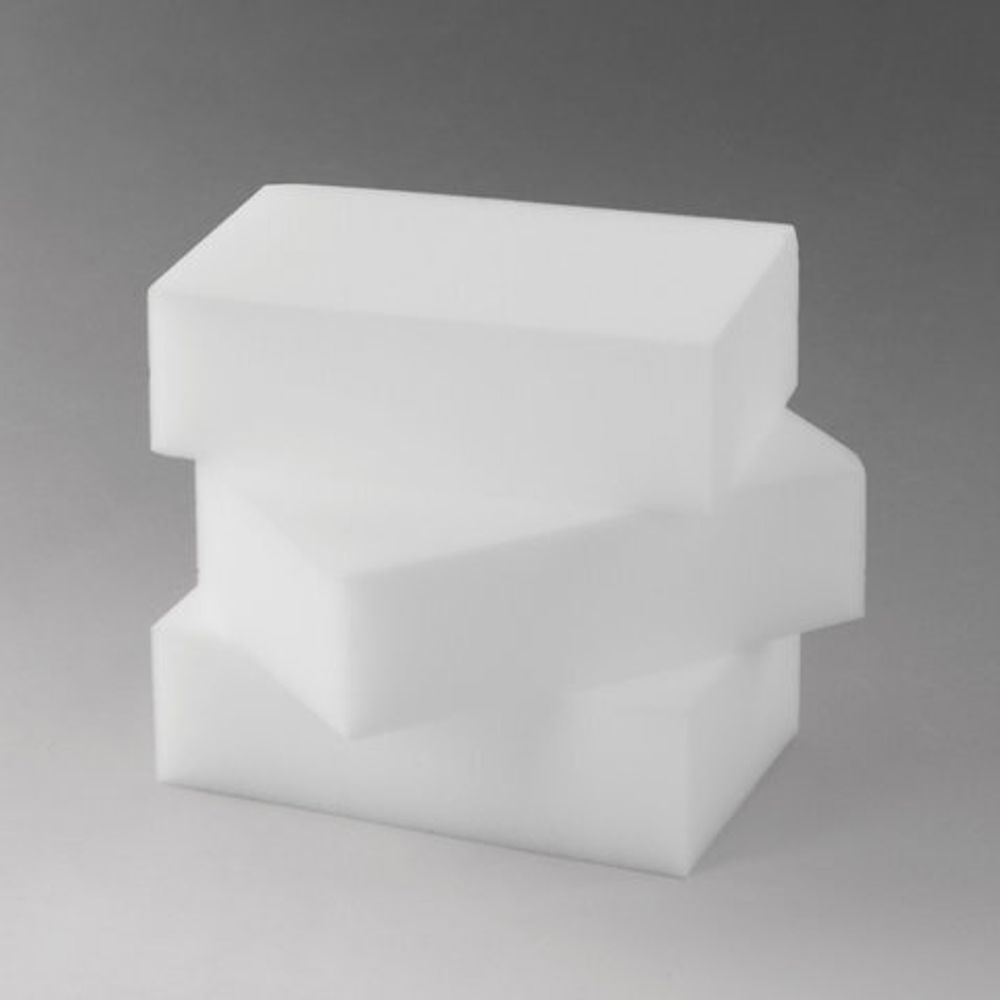 Губка-ластик МЕЛАМИНОВАЯ для удаления пятен, для чистки кухни, уборки, обуви, 10х6х3 см, КОМПЛЕКТ 3 шт., полибэг, LAIMA, 605035