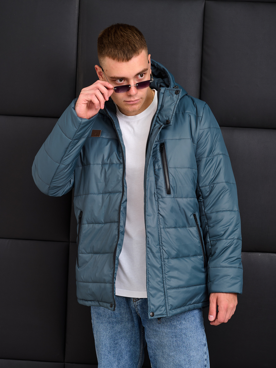 Куртка мужская зимняя на флисе "Игл" серый