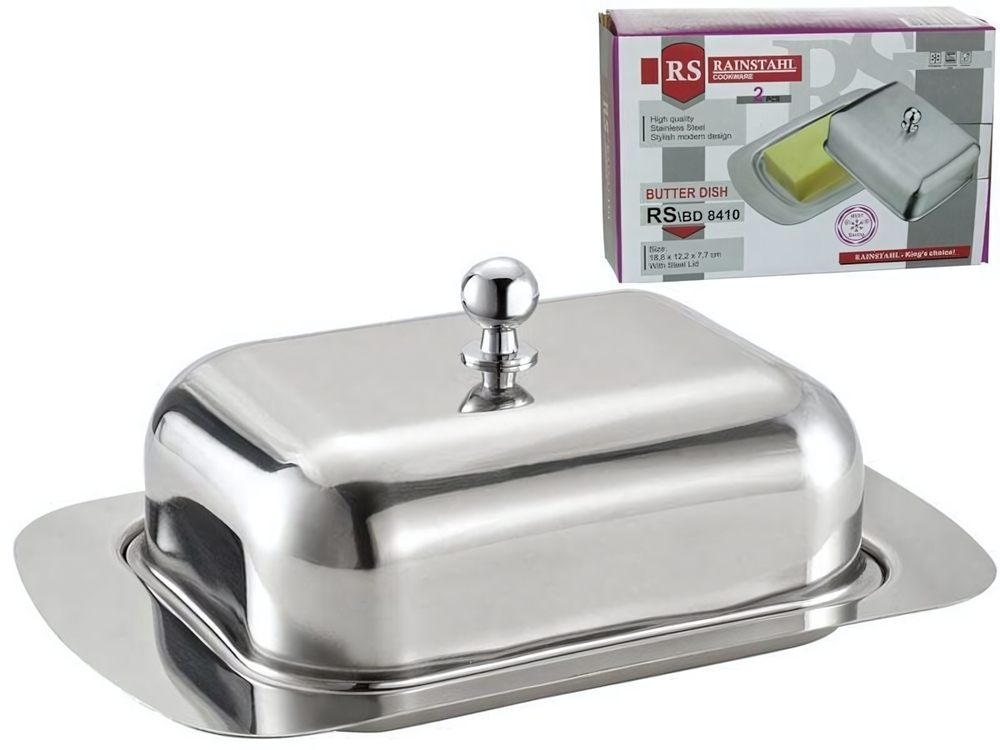 Масленка нерж 18,8*12,2*7,7см