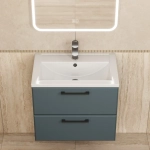 Тумба с раковиной для ванной Uperwood Foster New 60 см, подвесная, серый графит