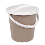 Ведро пластиковое с крышкой 8 л розово-бежевое, крышка белая РП-1016