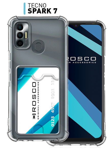 Чехол ROSCO для Tecno Spark 7 (арт. TCN-S7-HARD-TPU-POCKET)