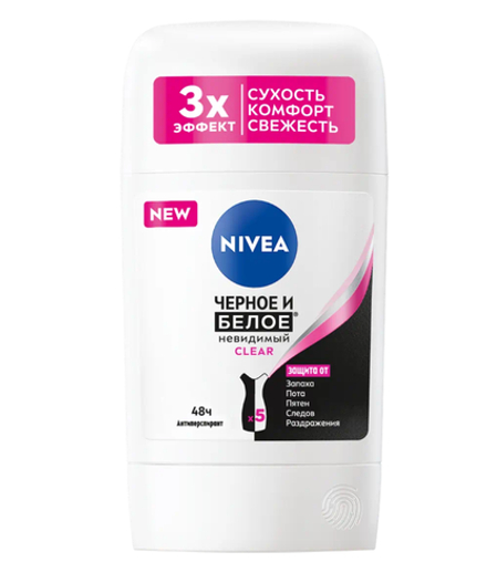 Nivea део стик женский невидимая защита для черного и белого clear 40 мл.