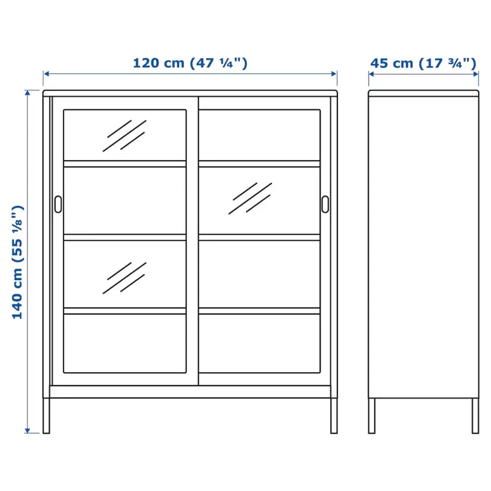 Офисный шкаф - IKEA IDÅSEN/IDASEN, темно-серый, 120х45х140 см, ИДОСЕН ИКЕА