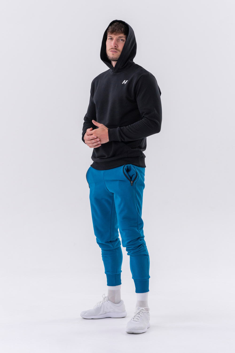 Брюки SLIM SWEATPANTS WITH ZIP POCKETS "RE-GAIN" 320 Синие