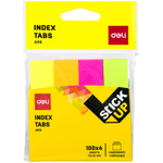 Закладки клейкие DELI 76 х 19 мм, бумажные, неон, 4 цв х 100 листов