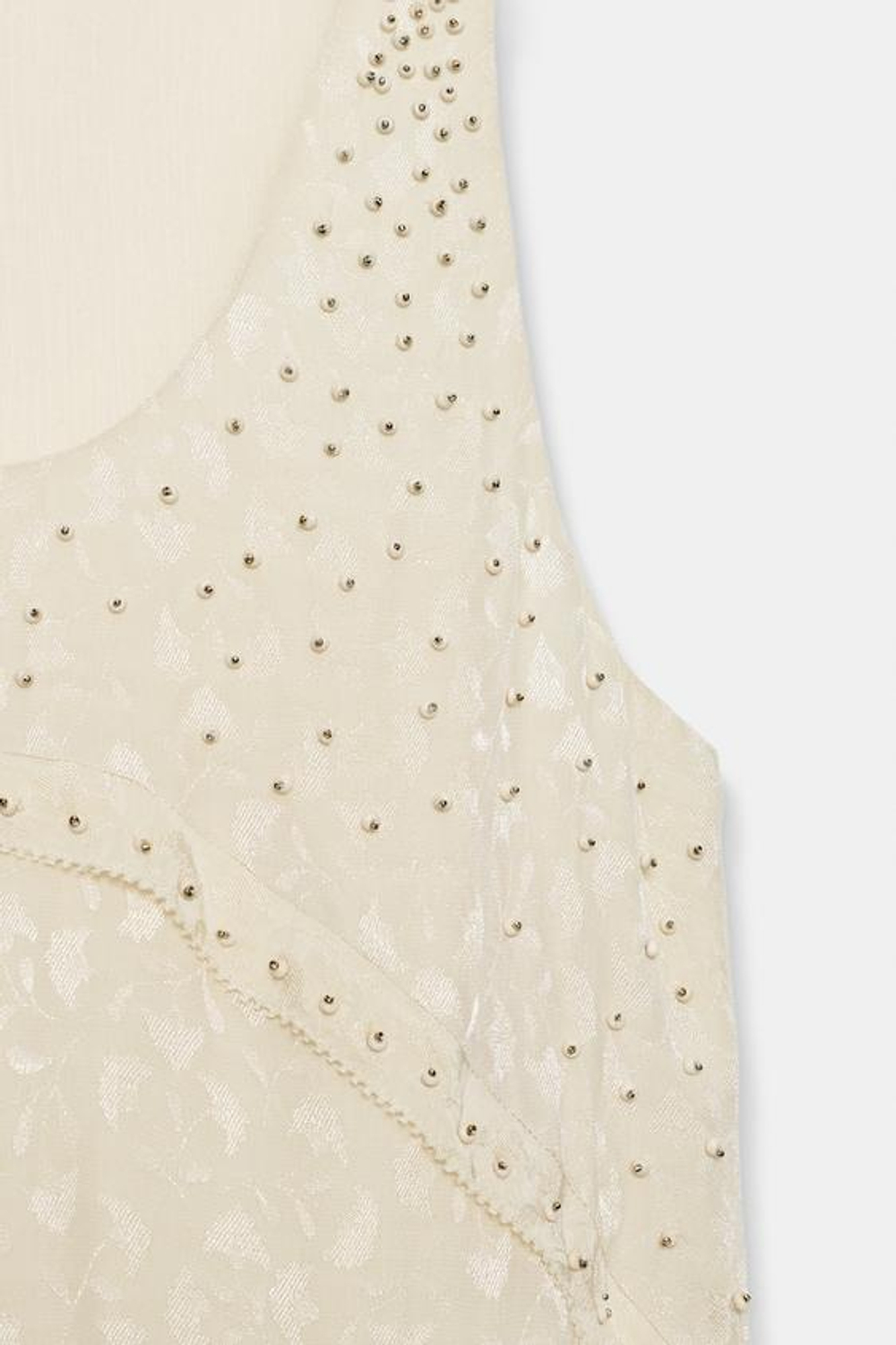 ZARA КОРОТКОЕ ЖАККАРДОВОЕ ПЛАТЬЕ — ZW COLLECTION, ЭКРЮ/БЕЖЕВЫЙ