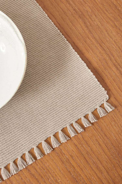 ZARA HOME СЕРВИРОВОЧНАЯ САЛФЕТКА С БАХРОМОЙ (УПАКОВКА ИЗ 2 ШТУК), КОРИЧНЕВЫЙ/ТЕМНО-СЕРЫЙ