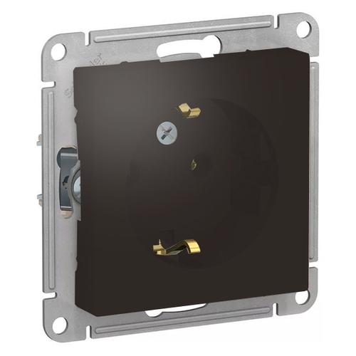 Розетка с заземлением 16А SE AtlasDesign, мокко [уп 10 шт] ATN000643