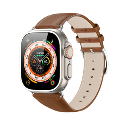 Ремешок из кожи коричневого цвета от Dux Ducis для смарт часов Apple Watch 38, 40, 41, 42мм, серия YS Series
