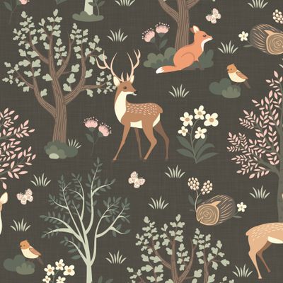 Лесные животные на коричневом