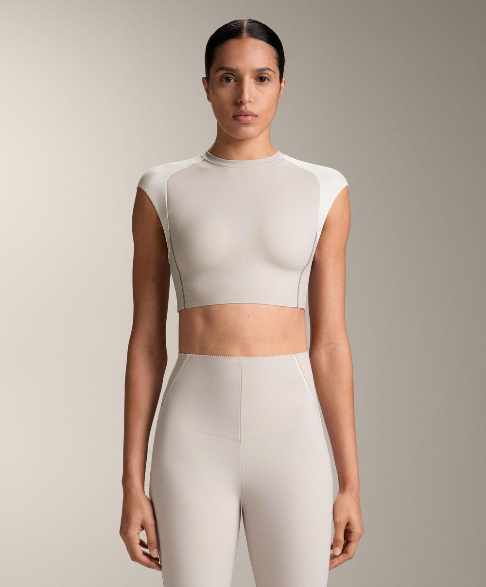 Oysho Топ Compressive светоотражающий, темно-серый