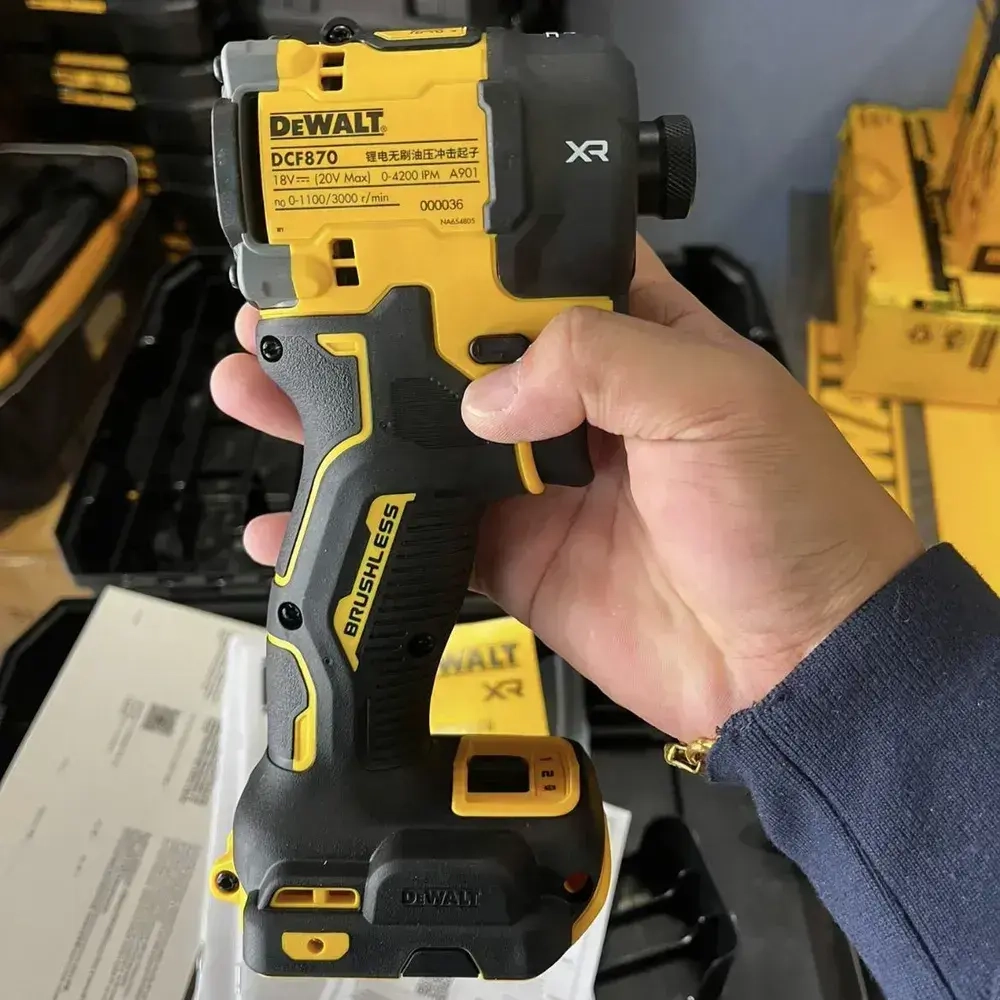 Аккумуляторный бесщеточный гидравлический ударный шуруповерт DeWalt DCF870NT, 20В, 1/4 дюйма, без АКБ,набор электроинструмента