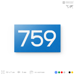 Номер на дверь 759, табличка на дверь для офиса, квартиры, кабинета, аудитории, склада, голубая 120х70 мм, Айдентика Технолоджи
